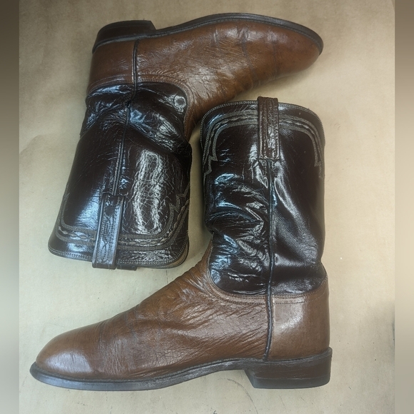 Lucchese Boots men's size 9EE Exotic Genuine Brown Smooth Ostrich classic Wester - Picture 6 of 12